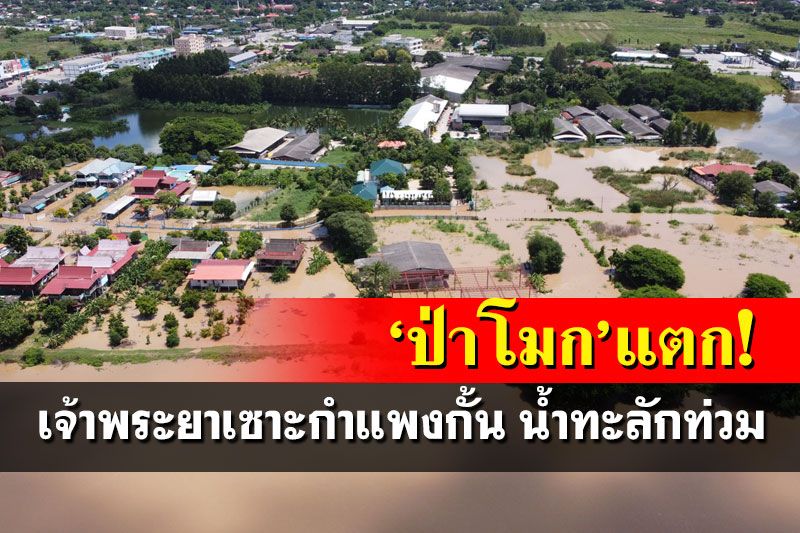 ‘ป่าโมก’แตก!เจ้าพระยากัดเซาะกำแพงกั้นพัง น้ำทะลักท่วมชุมชน