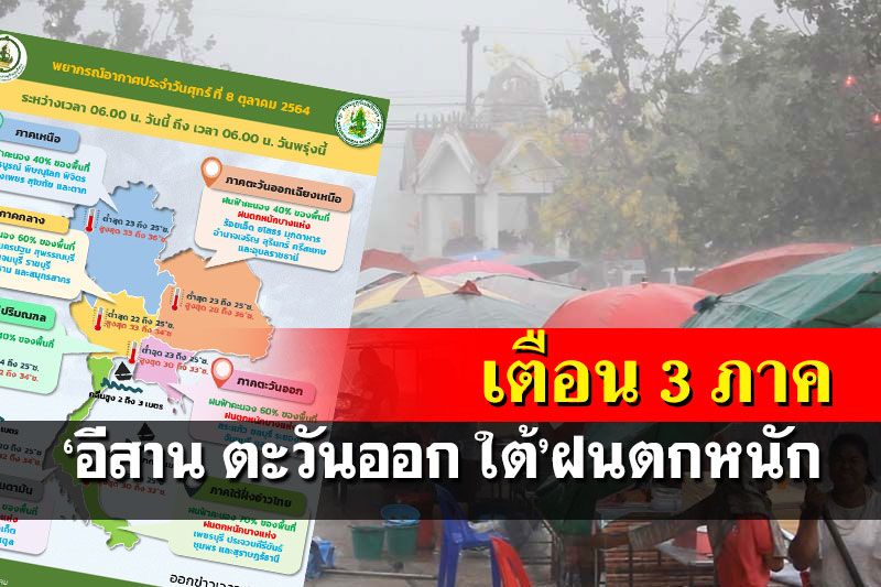 อุตุฯเตือน 3 ภาครับมือฝนตกหนัก ‘ไลออนร็อก’ทวีกำลังเป็นพายุโซนร้อน