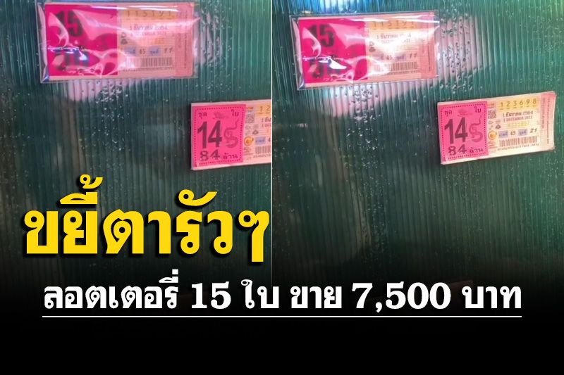 สาวร้องเสียงหลง! เจอลอตเตอรี่ 15 ใบ ขาย 7,500 บาท แม่ค้าบอกเหตุผลช็อกต่อ