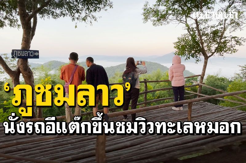 เที่ยวเลยหน้าหนาว! นั่งรถอีแต๊กขึ้น'ภูชมลาว'  กินข้าวจี่-กล้วยปิ้งชมวิวทะเลหมอก