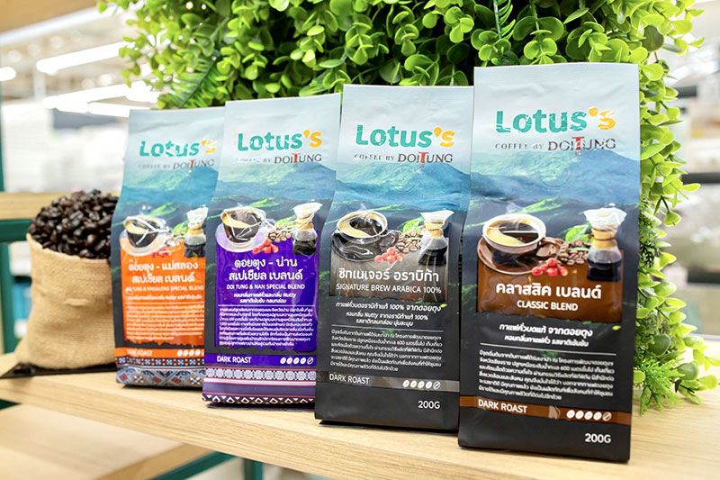 สานต่อความร่วมมือ โครงการพัฒนาดอยตุงฯ เปิดตัวกาแฟแท้คั่วบดแบรนด์ โลตัส