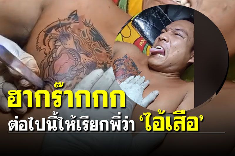 ฮากร๊ากกก!! ชาวเน็ตแห่ให้กำลังใจหนุ่มสักลาย 'เสือ' งานนี้ขำจนน้ำตาเล็ด