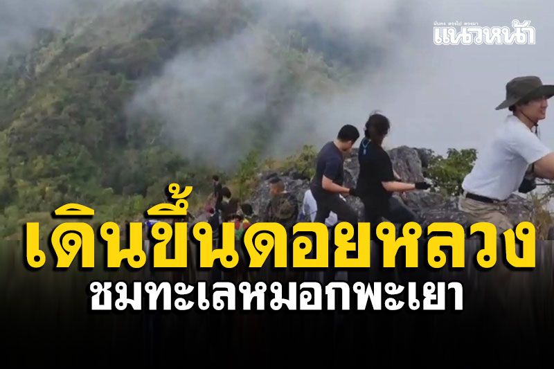 นทท.'ไต่ฟ้า ต้าหนาว'เดินขึ้นดอยหลวง รับลมหนาวชมทะเลหมอกพะเยา