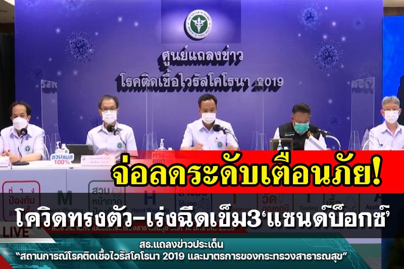 จ่อลดระดับเตือนภัย!สธ.ชี้โควิดไทยทรงตัว เร่งฉีดเข็ม3พื้นที่แซนด์บ็อกซ์