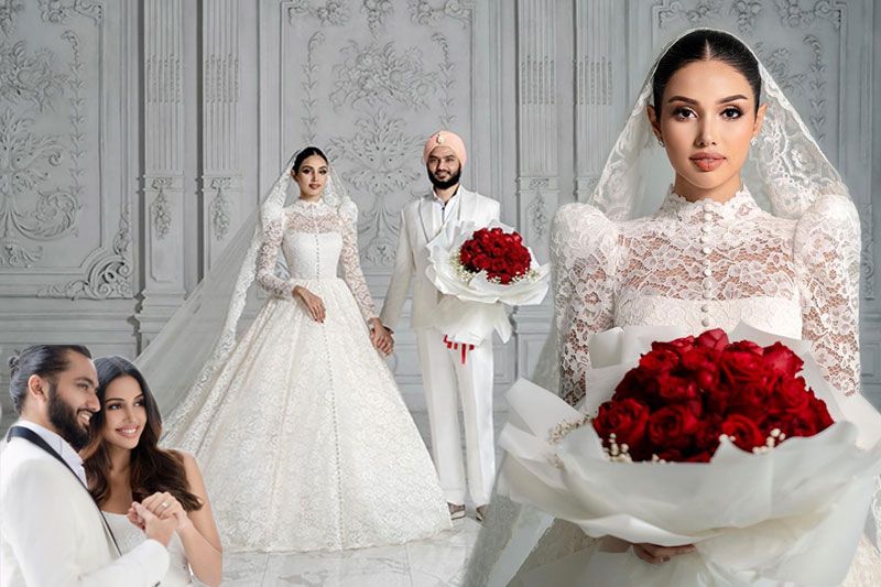 เก็บตกชุดเวดดิ้งสุดหรูของสาวหน้าคม 'วีณา-ปวีณา ซิงห์'งดงามดั่งเจ้าหญิงในเทพนิยาย