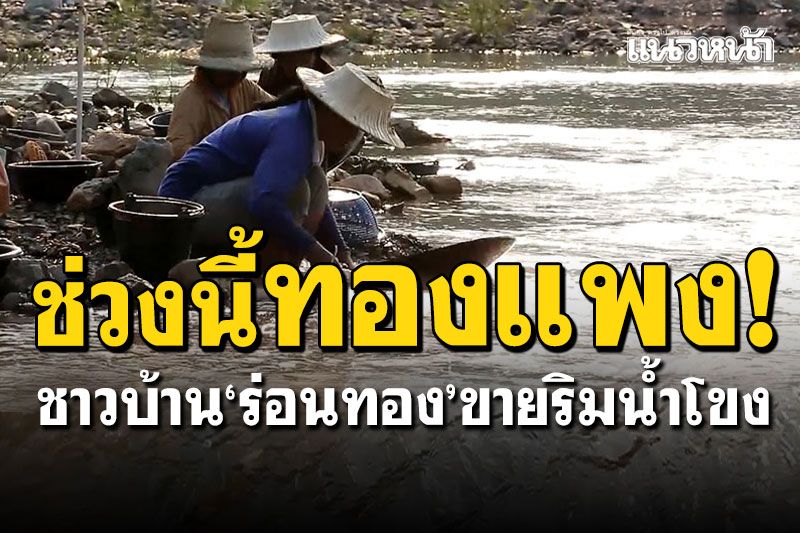 ช่วงนี้ทองแพง! ชาวปากชมจับจองพื้นที่ 'ร่อนทอง'ขายริมน้ำโขง