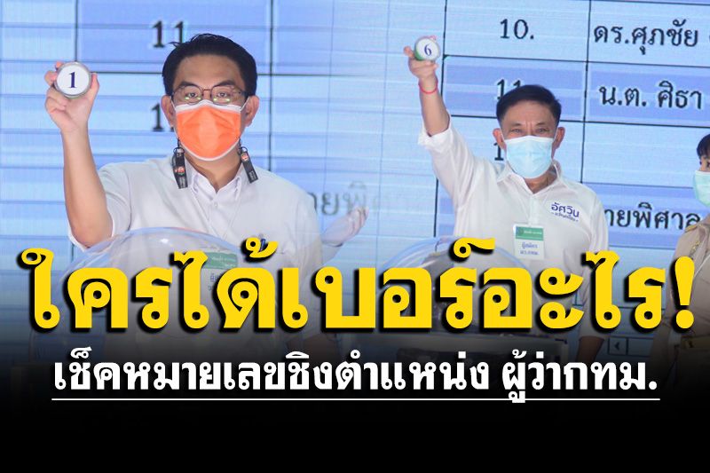 เปิดผลจับเบอร์เลือกตั้งผู้ว่าฯกทม.  ใครได้หมายเลขไหนอะไรบ้าง!