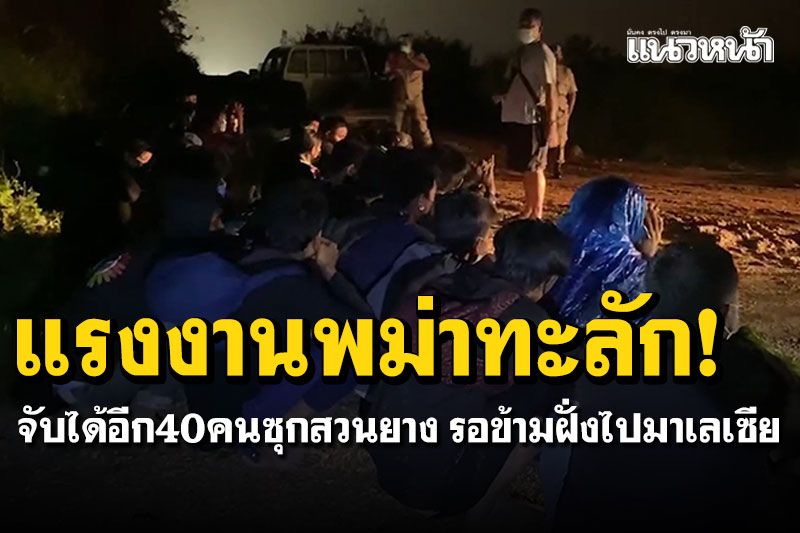 แรงงานพม่าทะลัก! จับได้อีก40คนซุกสวนยาง รอคนมารับข้ามฝั่งไปมาเลเซีย