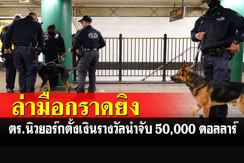 ตร.นิวยอร์กประกาศตั้งรางวัลนำจับมือกราดยิง 50,000 ดอลลาร์