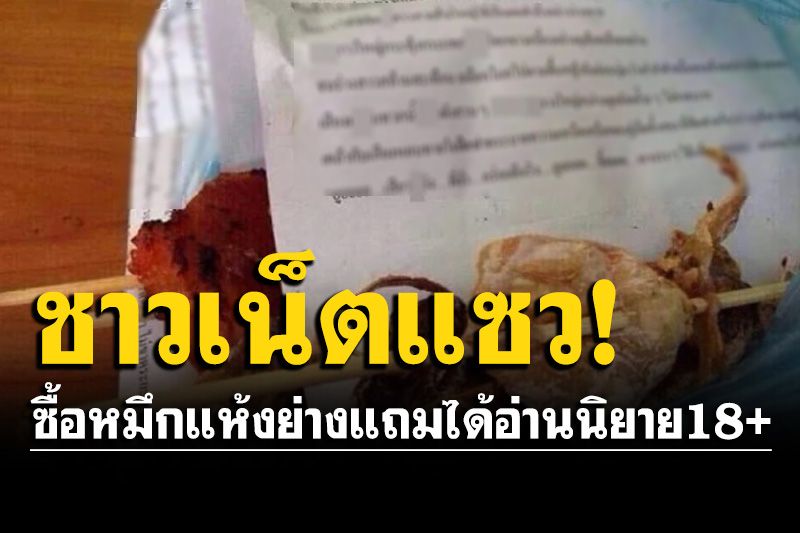 อุ้ย! สาวซื้อปลาหมึกแห้งย่าง ใส่ถุงกระดาษ ได้ของแถมคืออ่านนิยาย 18+