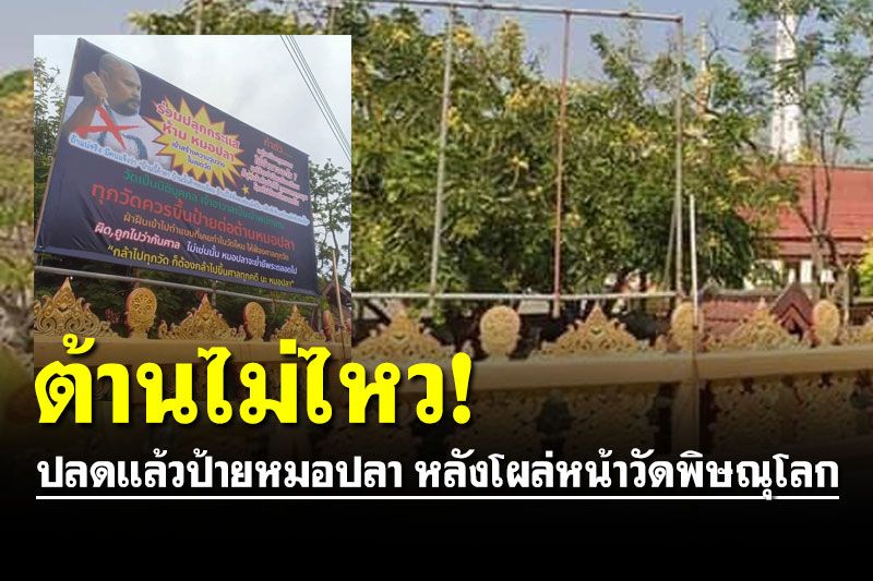 ต้านไม่ไหว! ปลดแล้วป้ายหมอปลา หลังโผล่หน้าวัดพิษณุโลก