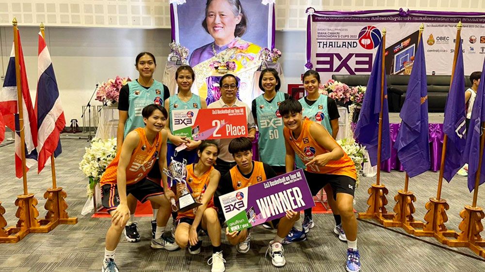 ทีมบาสเกตบอลหญิง 3 คน ม.ศรีปทุม  คว้าแชมป์ Thailand 3×3 Basketball