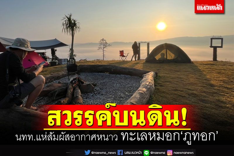 สวรรค์บนดิน! นทท.แห่สัมผัสอากาศหนาว ทะเลหมอก'ภูทอก'นาแห้ว