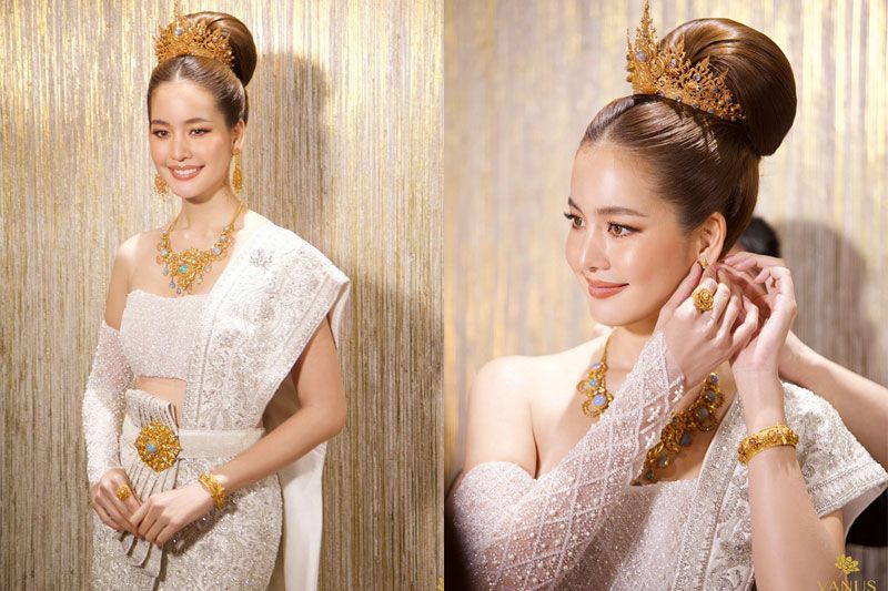 สุดอลังการชุดไทยจักรีมูลค่า 20 ล้านเปิดตัว 'โบว์ เมลดา'นางนพมาศปี 2565