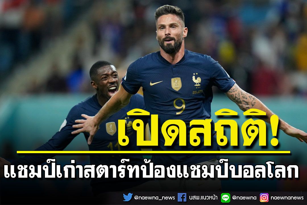เปิดสถิติ! แชมป์เก่าสตาร์ทป้องแชมป์บอลโลก