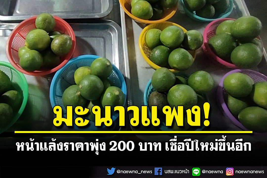 กระอัก! ราคา'มะนาว'พุ่งพรวดสัปดาห์เดียว 200 บาท คาดปีใหม่แพงขึ้นอีก