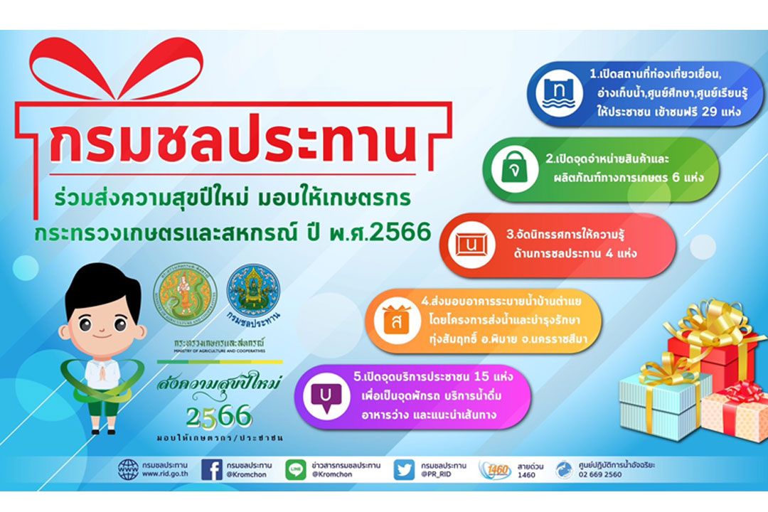 ร่วมส่งความส่งปีใหม่! กรมชลประทาน มอบของขวัญปีใหม่ประชาชนเปิดสถานที่ท่องเที่ยวรับปีใหม่ 2566