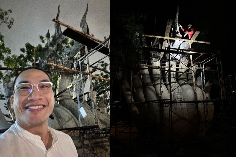 ด้วยแรงศรัทธา 'บ๊วย-เชษฐวุฒิ' วัชรคุณสร้างองค์พญานาค 9 เศียร