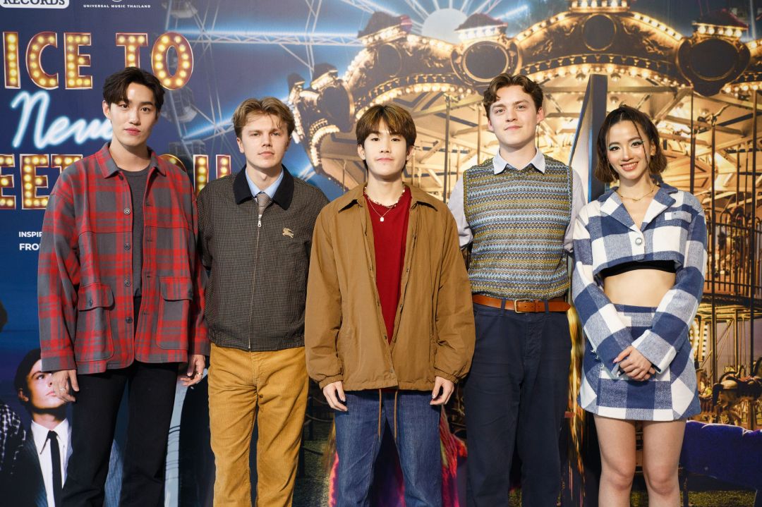 'New Hope Club'สามหนุ่มจากเกาะอังกฤษ แท๊กทีมพระนาง 'ต่อ-ธนภพ' และ'แคร์-ปาณิสรา' แถลงข่าวเปิดตัวในงานพรีเมียร์'Nice To Never Meet You'
