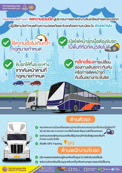 เตือน!! ขับรถช่วงหน้าฝน ตรวจสอบอุปกรณ์และความพร้อมของตัวรถ