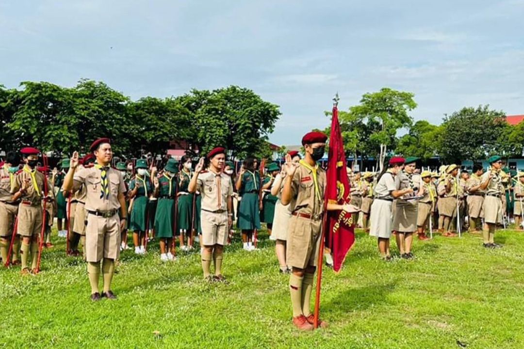 โรงเรียนวัดศรีจุฬาจัดกิจกรรมวันสถาปนาลูกเสือแห่งชาติทบทวนคำปฏิญาณสวนสนาม