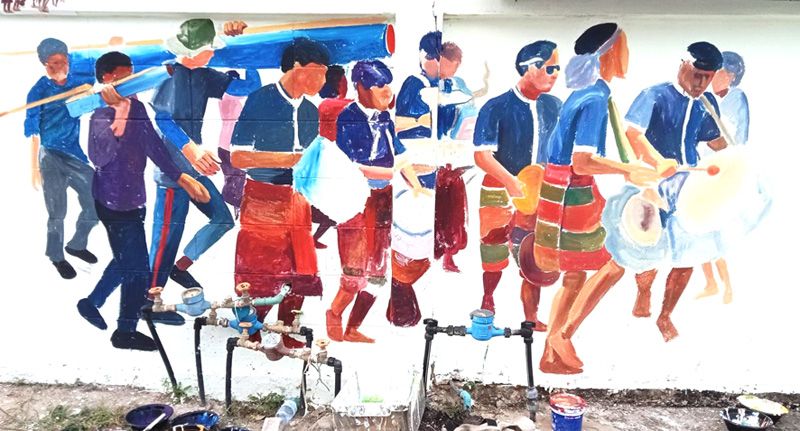 อวดโฉมแลนด์มาร์คงานศิลป์เมืองเลย  ‘ฮีตเก่าคองหลังบนผนังกำแพงบ้านไทเฮา’