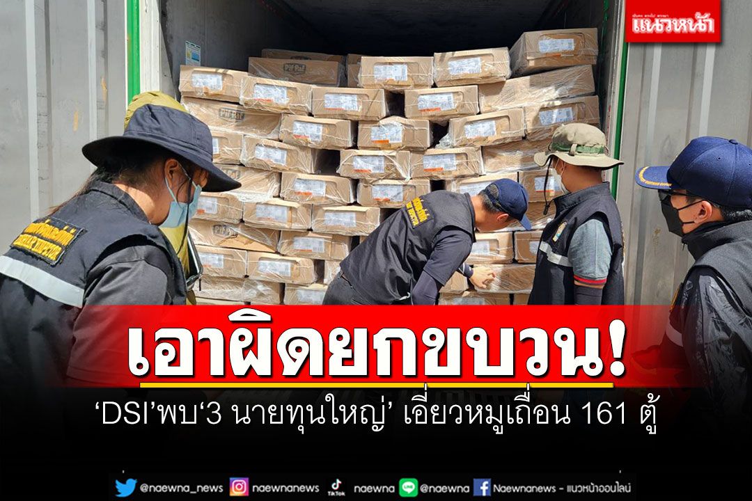 เอาผิดยกขบวน! 'DSI'พบ'3 นายทุนใหญ่' เอี่ยวหมูเถื่อน 161 ตู้