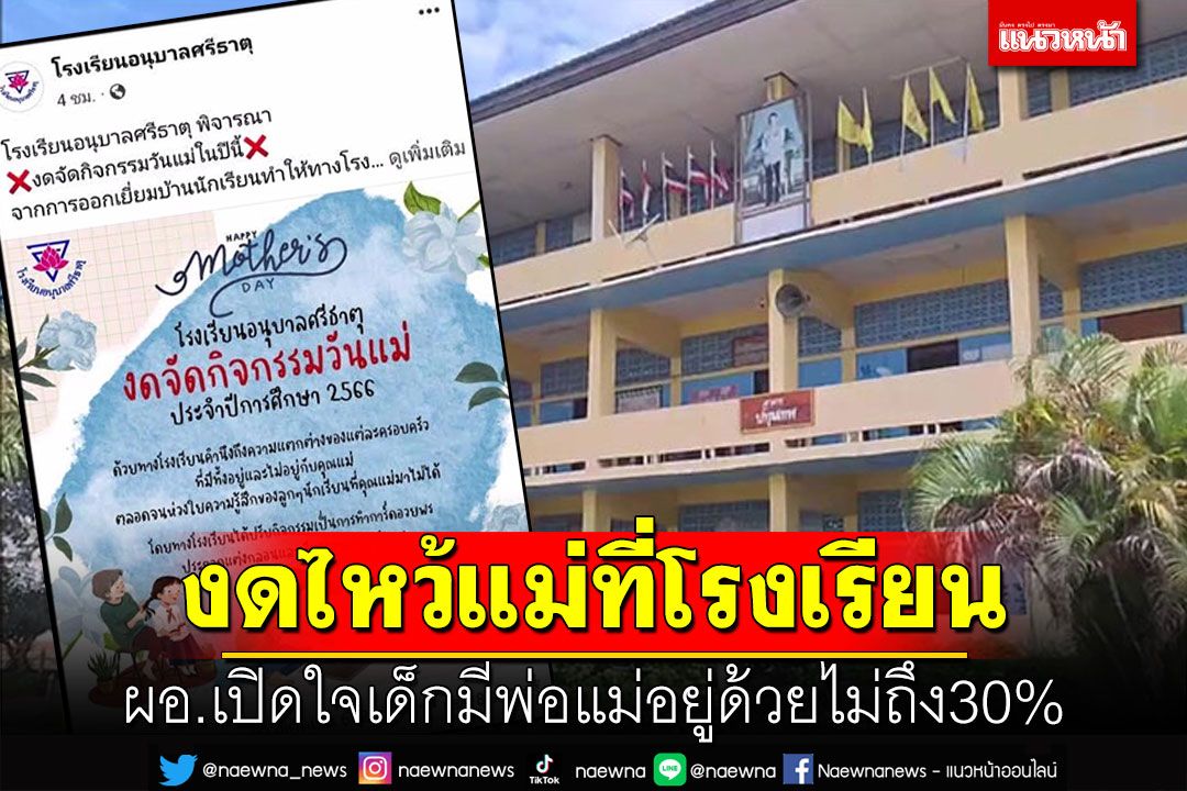 ผอ.เปิดใจ! งดกิจกรรมไหว้แม่ที่โรงเรียน เพราะเด็กมีพ่อแม่อยู่ด้วยไม่ถึง30%