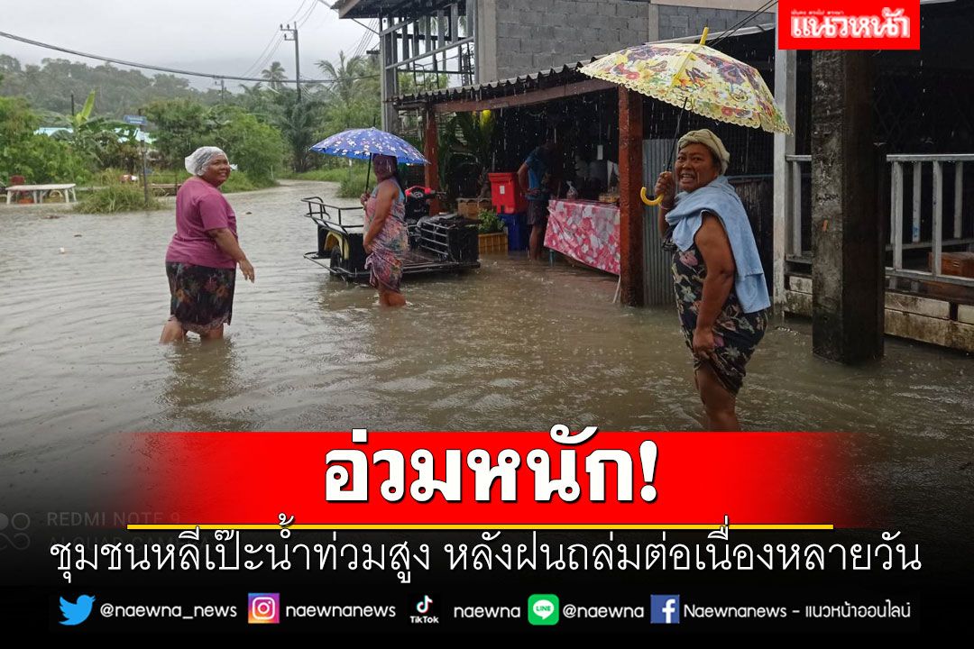 อ่วมหนัก! ชุมชนหลีเป๊ะน้ำท่วมสูง หลังฝนถล่มต่อเนื่องหลายวัน