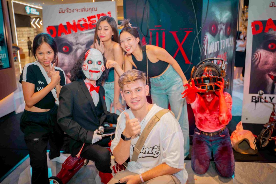 เหยื่อกลุ่มแรกร่วมเป็นสักขีพยาน การกลับมาของจิ๊กซอว์ ในงานเปิดตัวภ.'Saw X ชำแหละแค้น...เกมตัดตาย'
