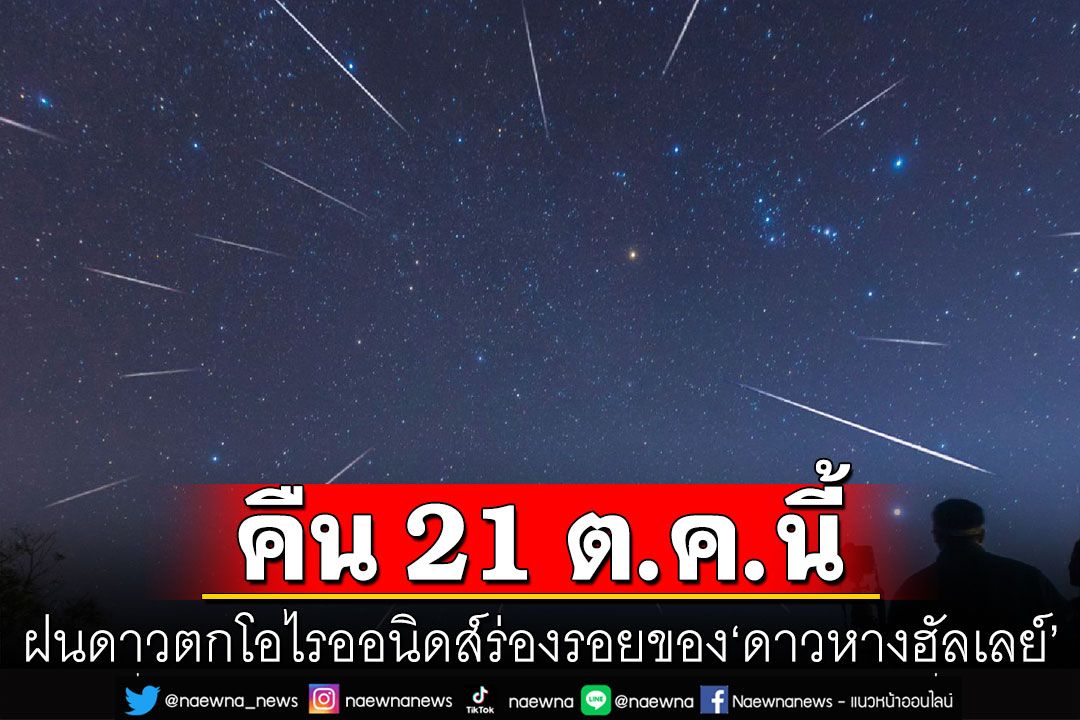 อย่าพลาดชม! ฝนดาวตกโอไรออนิดส์ ร่องรอยของ 'ดาวหางฮัลเลย์' คืน 21 ต.ค. นี้