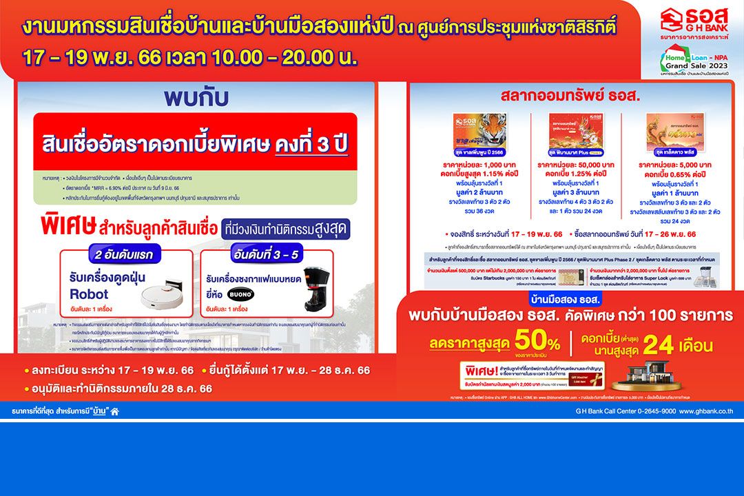 ธอส.เอาใจคนอยากมีบ้านส่งท้ายปี ในงาน'มหกรรมสินเชื่อบ้านและบ้านมือสองแห่งปี'