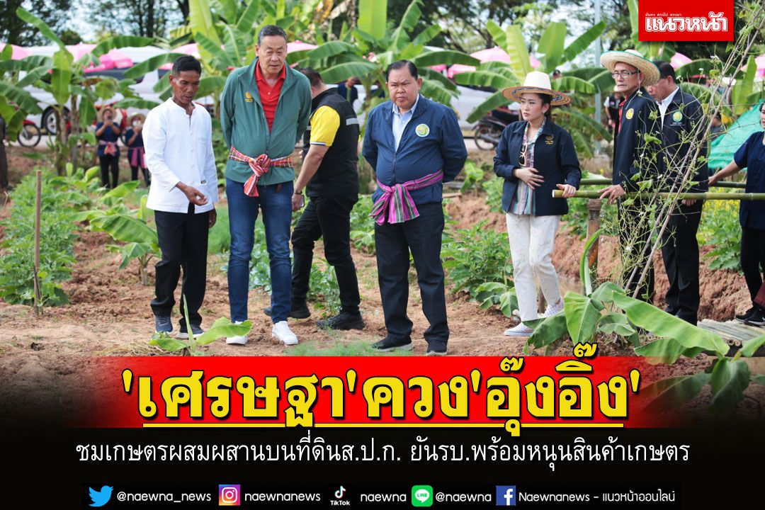 'เศรษฐา'ควง'อุ๊งอิ๊ง'ชมเกษตรผสมผสานบนที่ดินส.ป.ก. ยันรบ.พร้อมหนุนสินค้าเกษตร