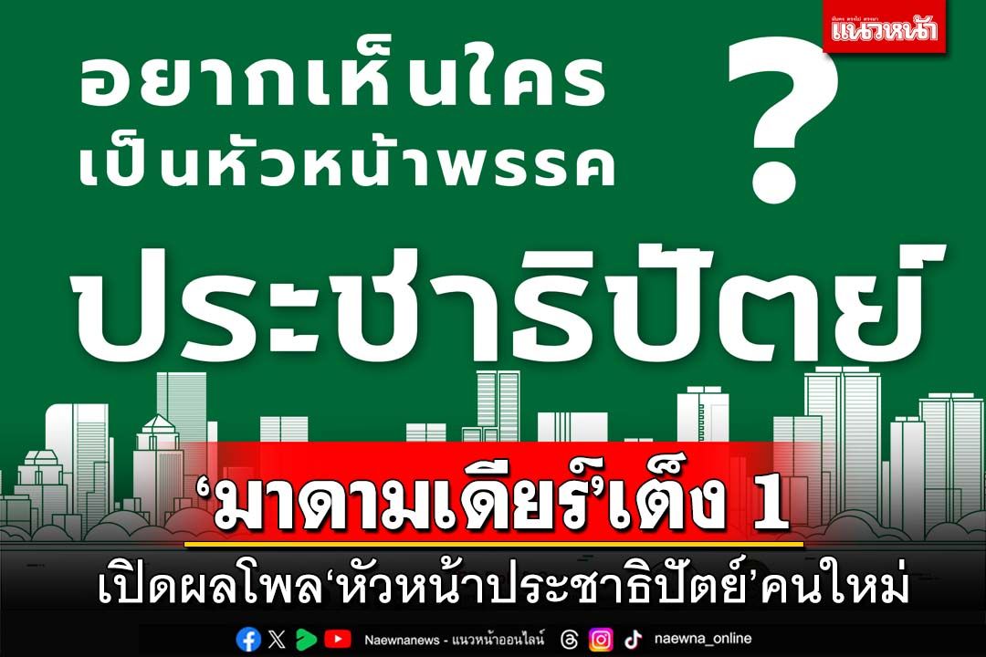 มรภ.วไลยอลงกรณ์-IFD เปิดโพล‘มาดามเดียร์’เต็ง1 หัวหน้า ปชป.-‘ชัยชนะ’เลขาฯ