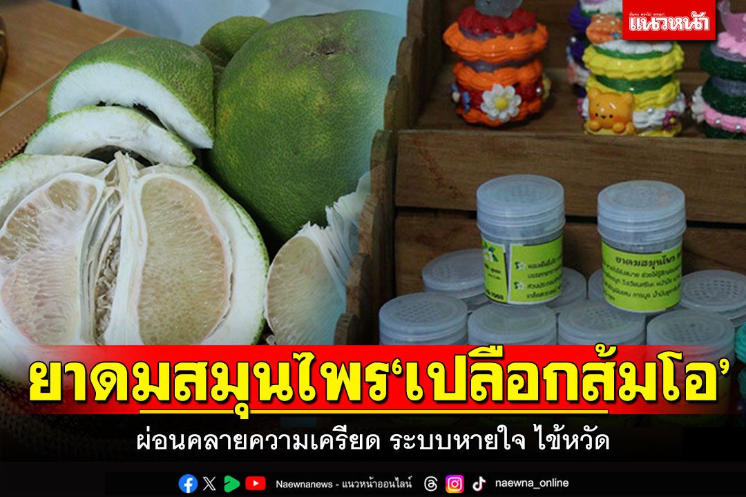 ยาดมสมุนไพร'เปลือกส้มโอ' ผ่อนคลายความเครียด ระบบหายใจ-ไข้หวัด