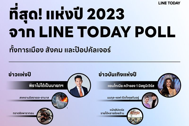 'แอนโทเนีย– อิงฟ้า - พีพี - เจฟ'ครองที่สุดสายบันเทิงแห่งปี บน LINE TODAY POLL OF THE YEAR 2023