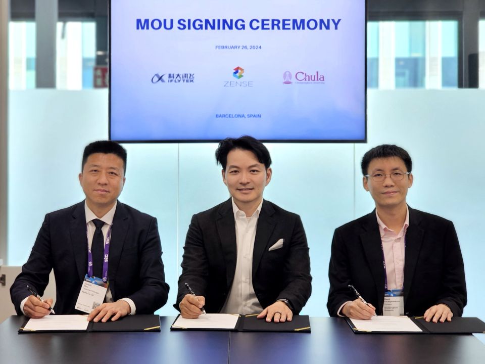 'เซ้นส์ เอนเตอร์เทนเมนท์'จับมือ'จุฬาลงกรณ์มหาวิทยาลัย'และ'iFLYTEK'ลงนามพัฒนาเทคโนโลยีด้าน Speech Recognition สำหรับภาษาไทย