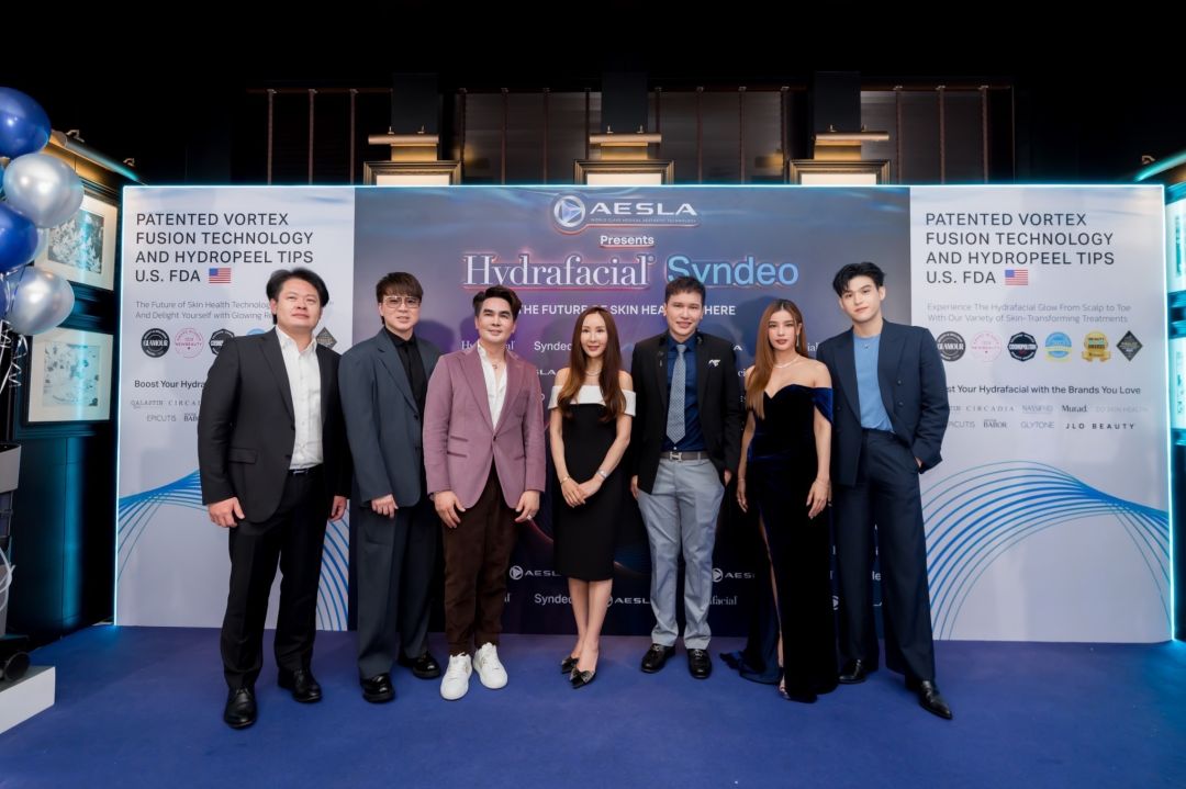 'วิว - สกาย'แชร์เคล็ดลับสวยหล่อออร่าพุ่ง! ในงาน AESLA เฉลิมฉลองวาระครบรอบ 27 ปี Hydrafacialพร้อมอัปเดตนวัตกรรม Syndeo