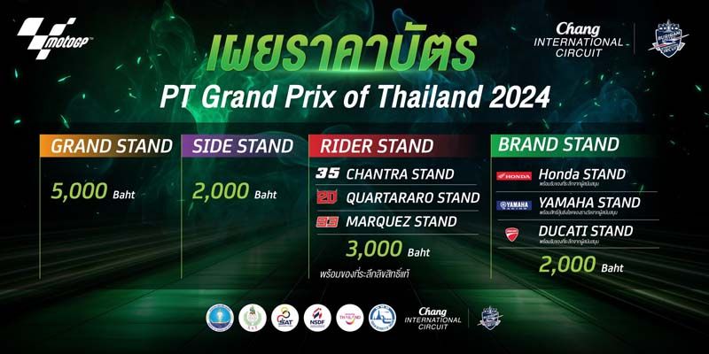 เปิดราคาบัตร motoGP สนามประเทศไทย  ส่วนลด สุดคุ้ม-ถูกที่สุด!