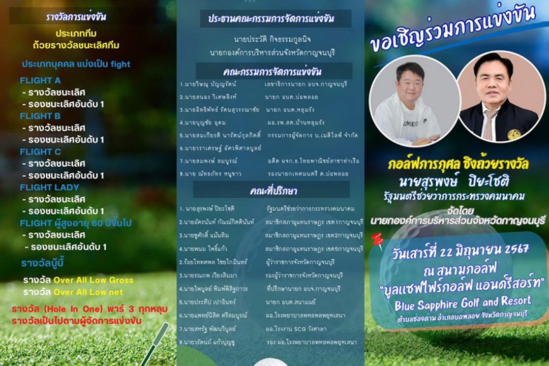 'หมอหวัด'ชวนโปรประชันวงสวิงกอล์ฟการกุศลชิงถ้วย'หมอหนุ่ย'หาทุนช่วย นร.พยาบาล