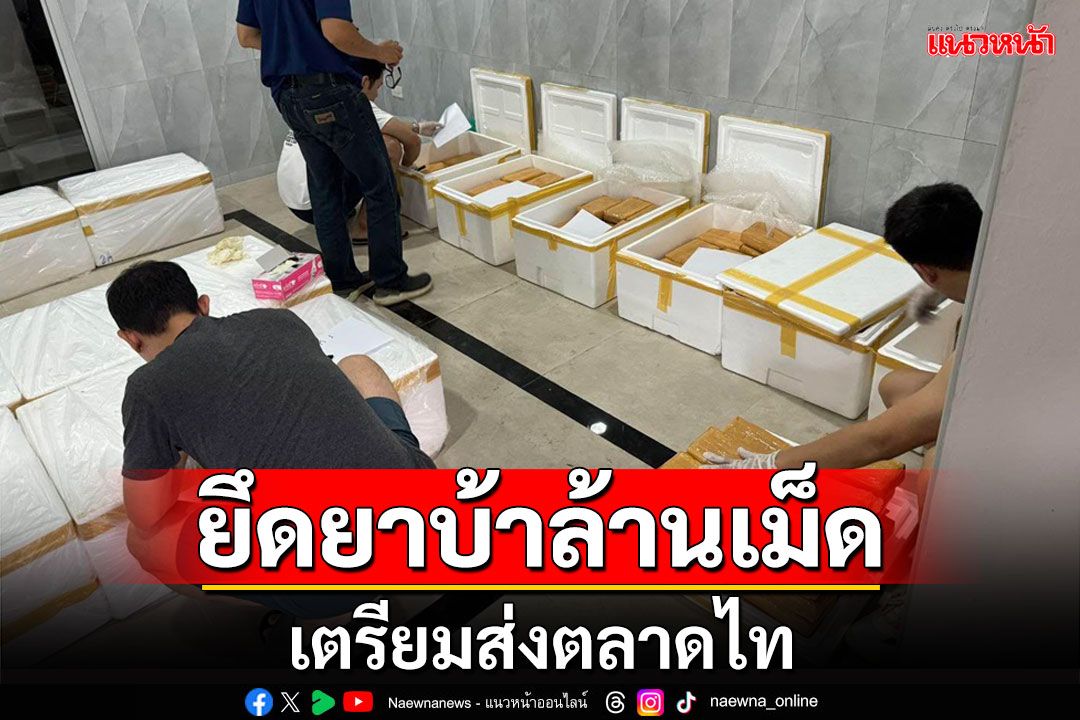 ตร.เชียงรายยึดยาบ้าเฉียดล้านเม็ดปะปนมากับกล่องสับปะรดส่งลูกค้าตลาดไท