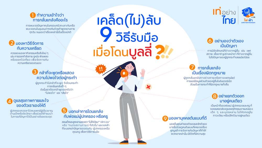 โครงการไฟ-ฟ้า โดย ทีทีบี  แนะ 9 วิธีรับมือเมื่อโดนบูลลี่