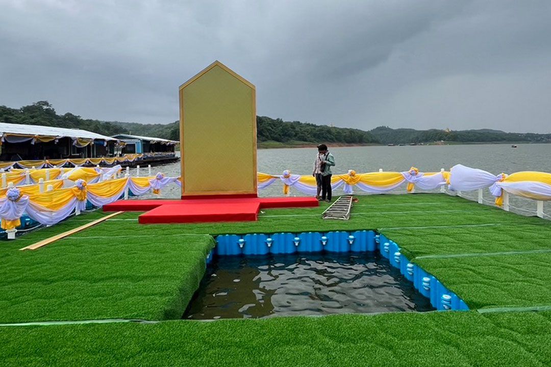 กาญจนบุรีพร้อมแล้วเตรียมสถานที่พิธีพลีกรรมตักน้ำจากแหล่งน้ำศักดิ์สิทธิ์