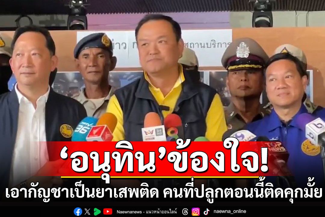 ‘อนุทิน’ถามตรงๆไฟเขียว‘กัญชา’กลับเป็นยาเสพติด คนที่ปลูกตอนนี้ต้องติดคุกมั้ย