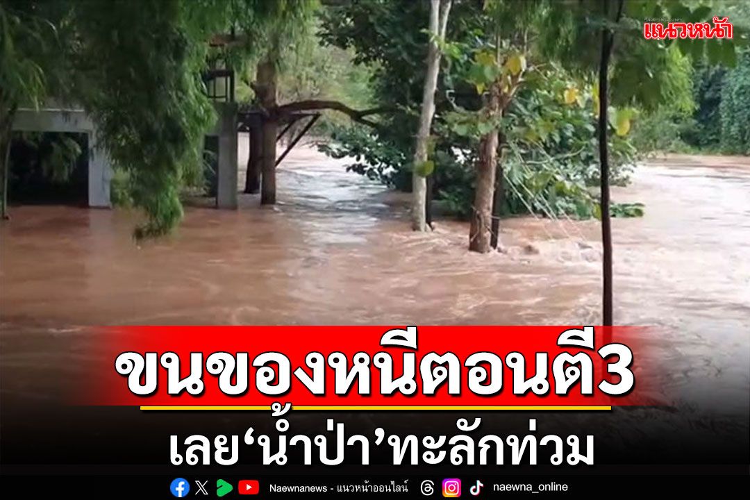 น้ำป่าทะลัก! ท่วมหมู่บ้านตีนภูหลวง ขนของหนีวุ่นตอนตี3