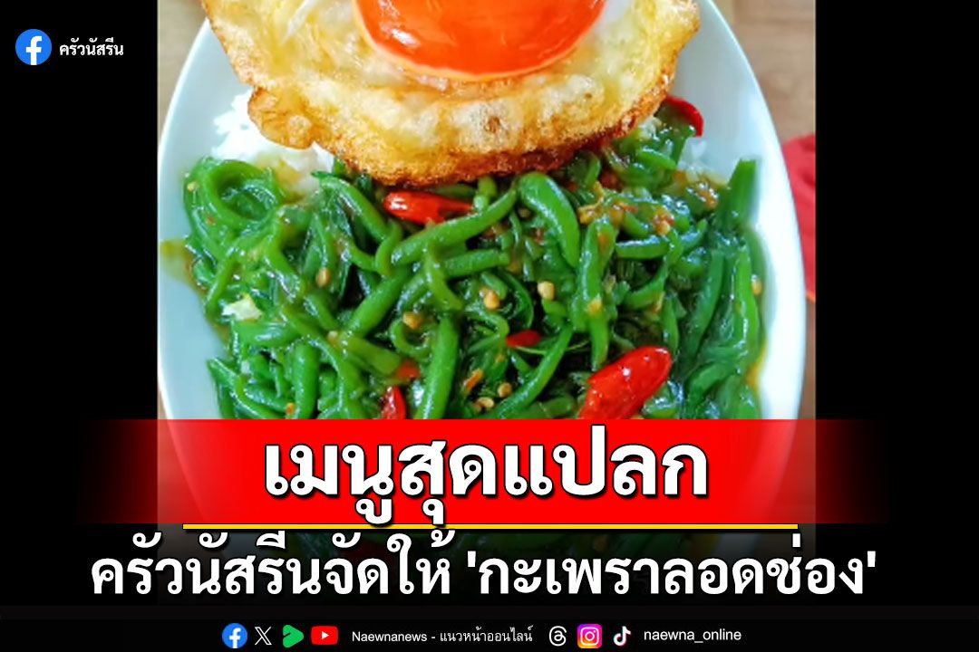 เมนูสุดแปลก! ครัวนัสรีนจัดให้ 'กะเพราลอดช่อง' พร้อมสูตรละเอียดยิบ