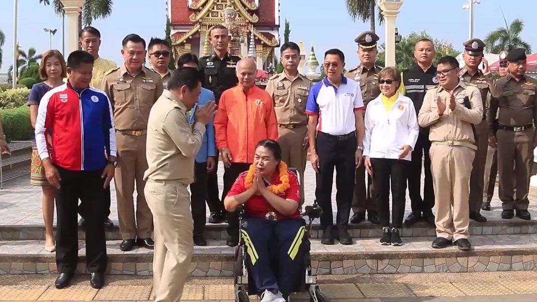 ชาวอุดรฯต้อนรับอบอุ่น'นวลจันทร์' ฮีโร่เหรียญทองแดงกีฬาคนพิการ