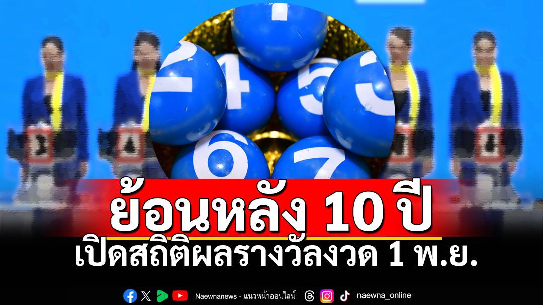 เปิดสถิติย้อนหลัง 10 ปี ผลสลากกินแบ่งรัฐบาล งวดประจำวันที่ 1 พฤศจิกายน