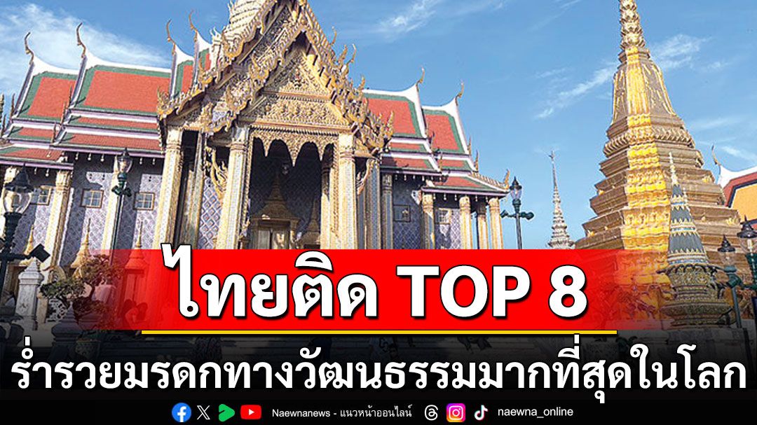 ไทยติด TOP 8 ประเทศที่ร่ำรวยมรดกทางวัฒนธรรมมากที่สุดในโลก ปี 67