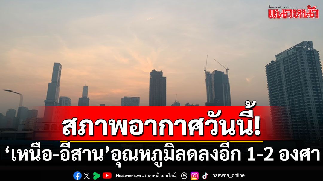 สภาพอากาศวันนี้! กรมอุตุฯเตือนฝนถล่ม 28 จว. 'เหนือ-อีสาน' อุณหภูมิลดลงอีก 1-2 องศา